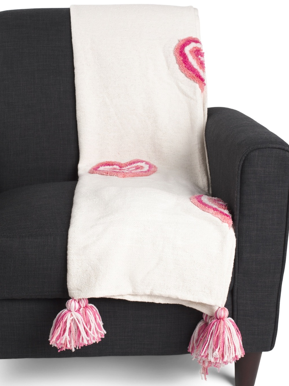 Throw Blanket with Pink Heart CUPCAKES & CASHMERE